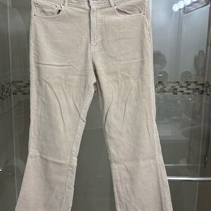 Zara Women's Cream Flare Jeans